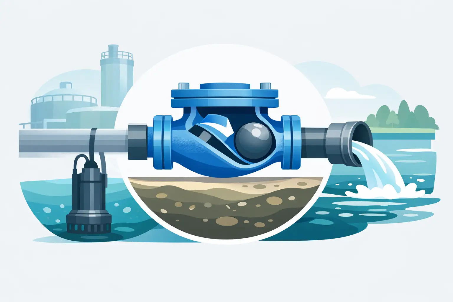 Ball Check Valve for Wastewater Pump Use