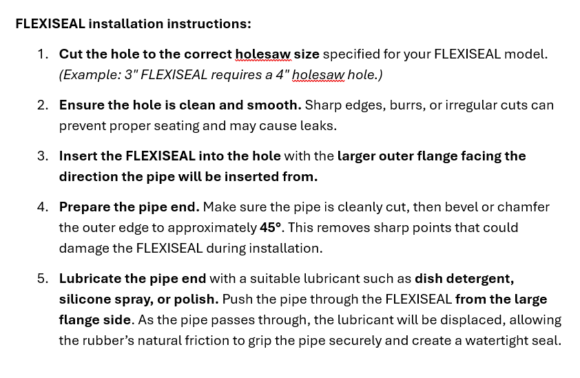 Flexiseal U400-35 EPDM Bulkhead Seal – Flexible Tank Fitting for 110 mm Pipe (2 Pack)