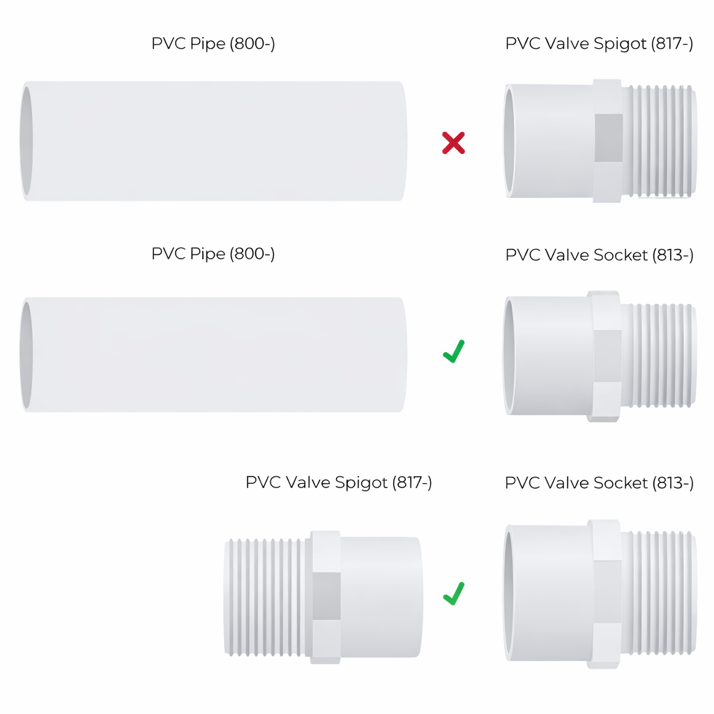 PVC VALVE SPIGOT (4 PACK)